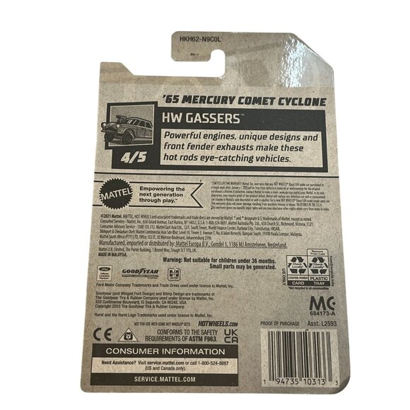 Hot Wheels 2024 ’65 Mercury Comet Cyclone HW Gassers Black Drag Car - Picture 2 of 3